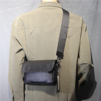 Нов модел малка мъжка кожена чанта с широка дръжка за рамо