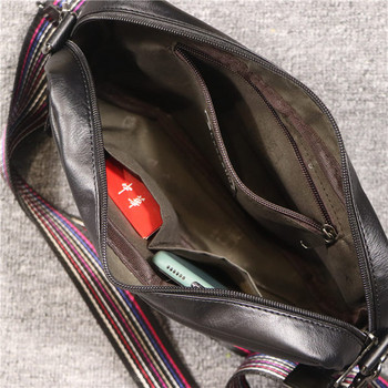 Μοντέρνα ανδρική τσάντα από faux δέρμα με υφασμάτινη ρυθμιζόμενη λαβή