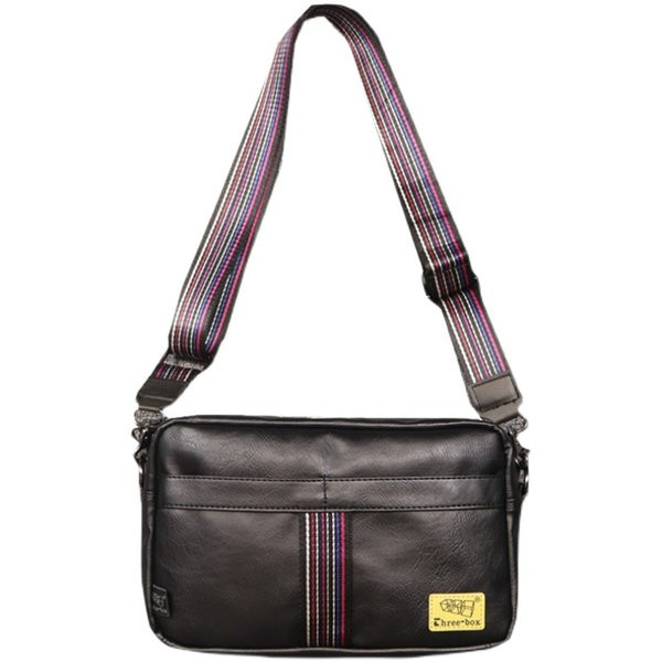 Moderna vīriešu mākslīgās ādas soma ar regulējamu tekstila rokturi