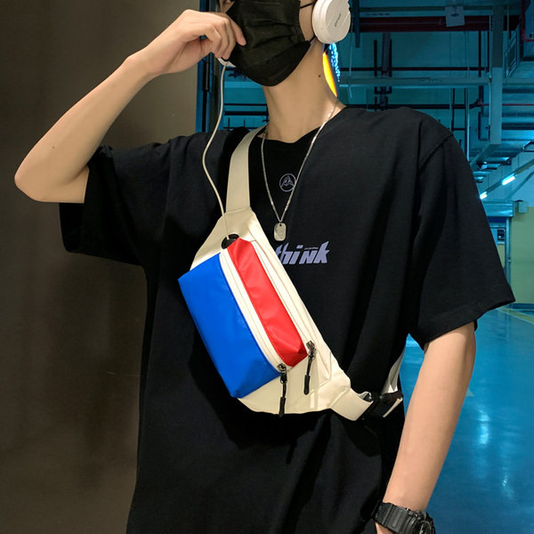 Színes férfi táska cipzárral