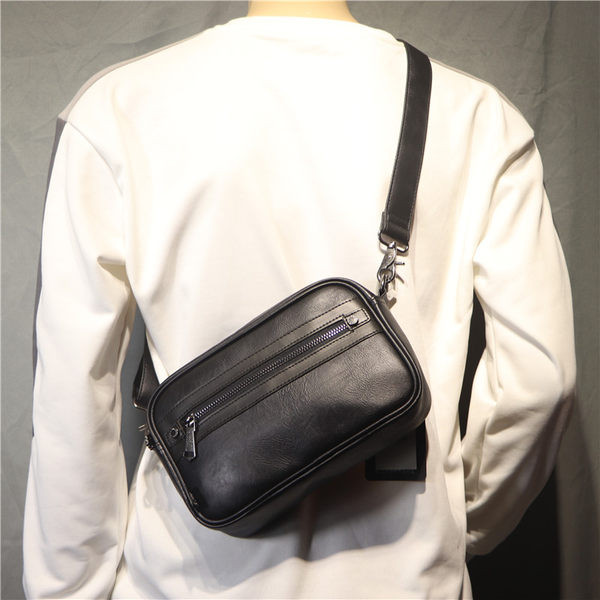 Ikdienas ādas soma ar regulējamu plecu rokturi