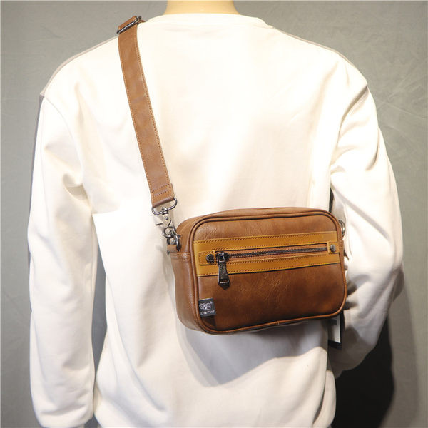 Ikdienas ādas soma ar regulējamu plecu rokturi