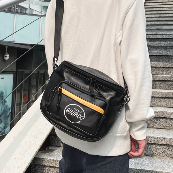 Vīriešu eko ādas soma ar uzrakstiem