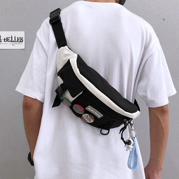 Vīriešu tekstila soma ar nozīmītēm