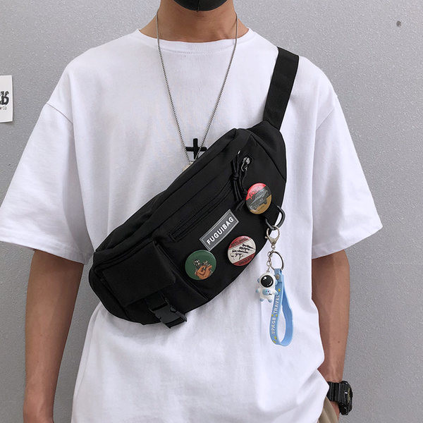 Vīriešu tekstila soma ar nozīmītēm