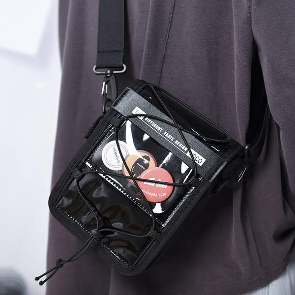 Jauna modeļa vīriešu kvadrātveida soma ar uzrakstu un nozīmītēm