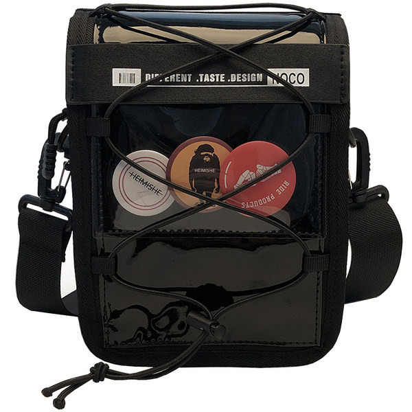 Jauna modeļa vīriešu kvadrātveida soma ar uzrakstu un nozīmītēm