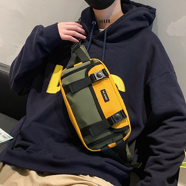 Πολύχρωμη αντρική τσάντα με πόρπες