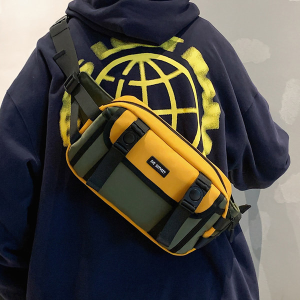 Πολύχρωμη αντρική τσάντα με πόρπες