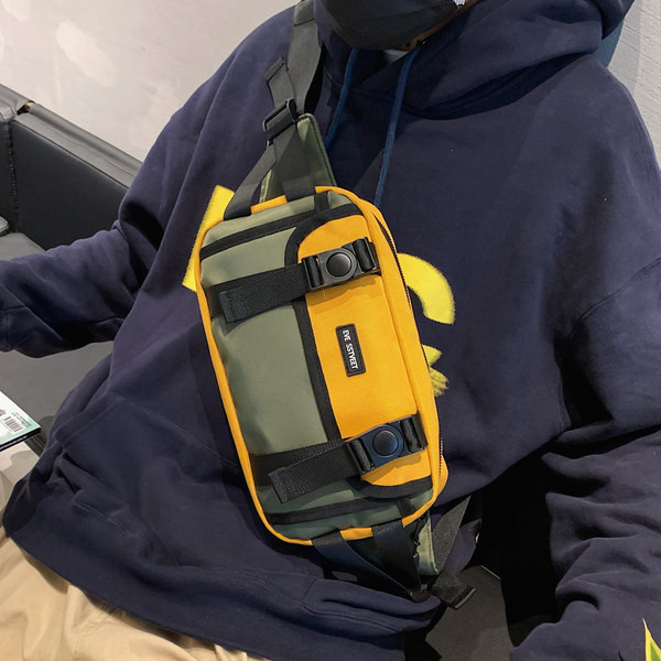 Πολύχρωμη αντρική τσάντα με πόρπες