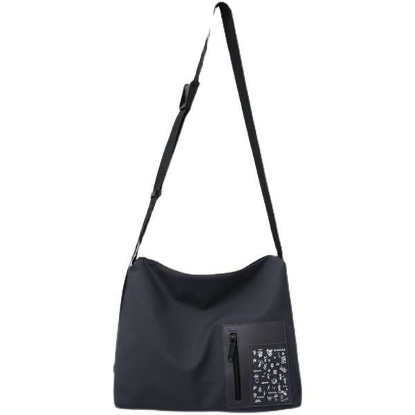 Vīriešu ikdienas plecu soma ar rāvējslēdzēju un garu rokturi