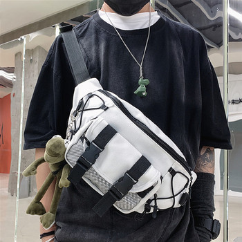 Мъжка чанта от текстил с пластмасово закопчаване и връзки