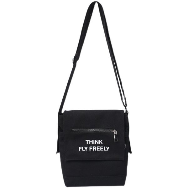 Vīriešu plecu soma ar uzrakstiem un rāvējslēdzēju