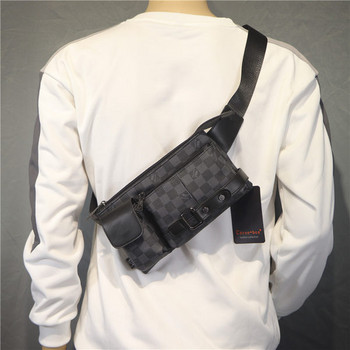 Νέο μοντέλο ανδρική τσάντα με μπροστινές τσέπες και λαβή ώμου