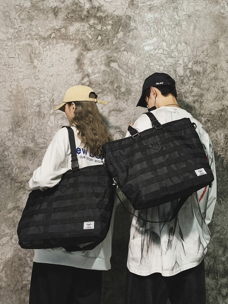 Μεγάλη υφασμάτινη τσάντα με κοντές και μακριές λαβές