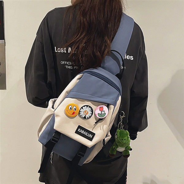 Vīriešu ikdienas tekstila soma ar nozīmītēm un uzrakstu