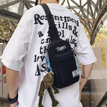 Нов модел мъжка чанта от текстил с надпис и емблема