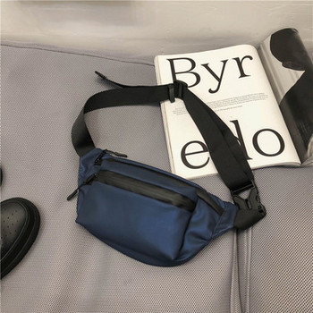 Ανδρική υφασμάτινη τσάντα casual με φερμουάρ και πλαστικό κούμπωμα