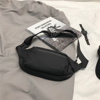 Ανδρική υφασμάτινη τσάντα casual με φερμουάρ και πλαστικό κούμπωμα