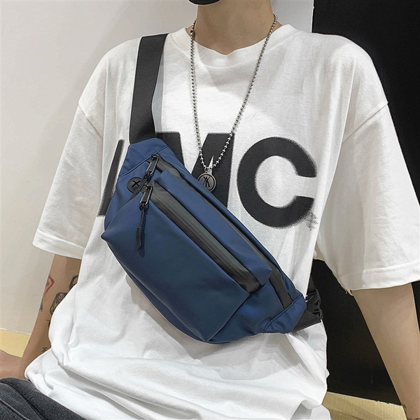 Ikdienas vīriešu tekstila soma ar rāvējslēdzēju un plastmasas aizdari