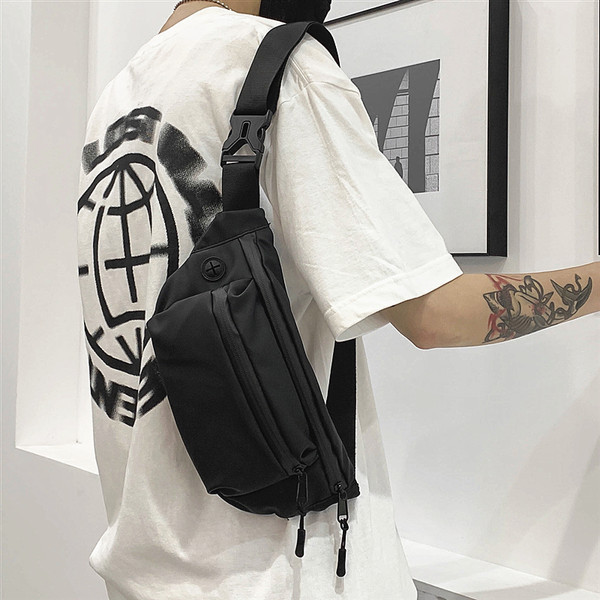 Ikdienas vīriešu tekstila soma ar rāvējslēdzēju un plastmasas aizdari