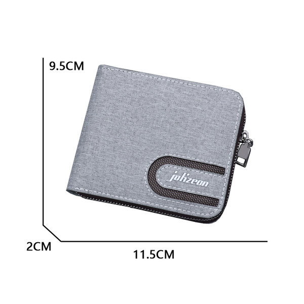 Naujo modelio vyriška tekstilinė piniginė su užtrauktuku ir užrašu