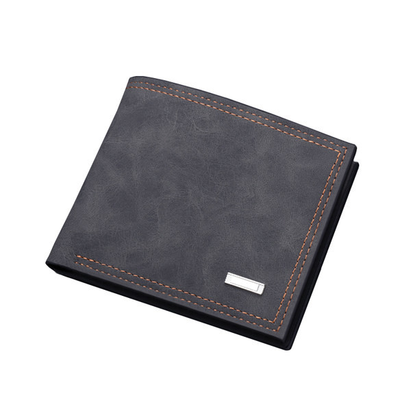 Ανδρικό ρετρό πορτοφόλι από faux δέρμα με μεταλλικό στοιχείο