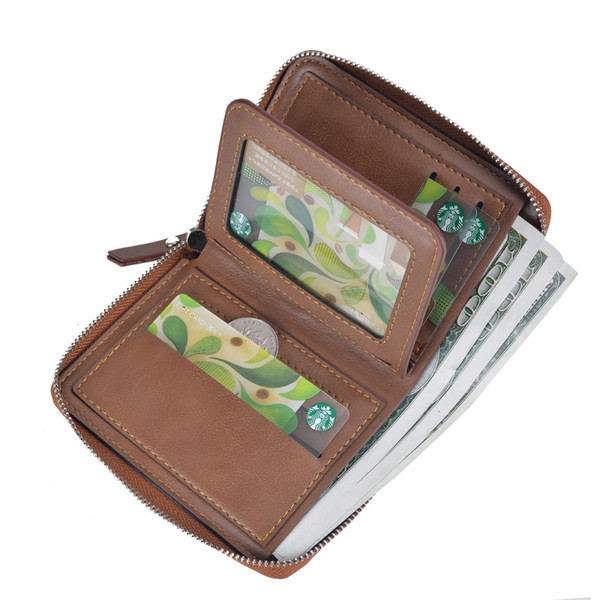 Moderns ādas maks ar rāvējslēdzēju vīriešiem