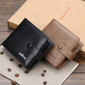 Vīriešu mākslīgās ādas maks brūnā un melnā krāsā