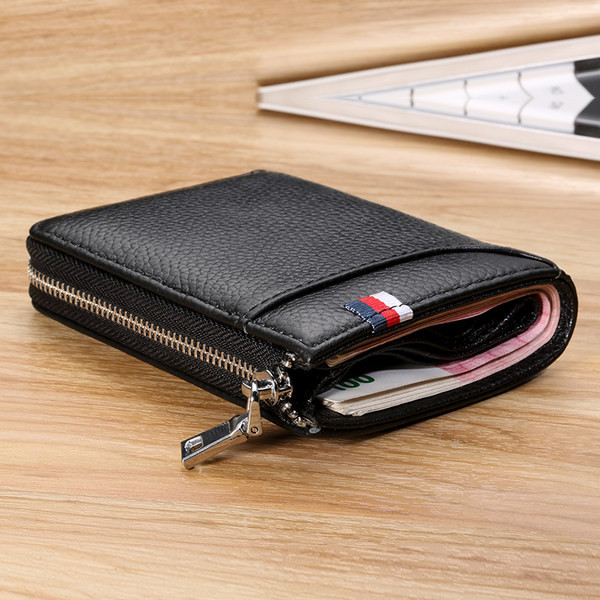 Öko-nahast väike meeste rahakott lukuga