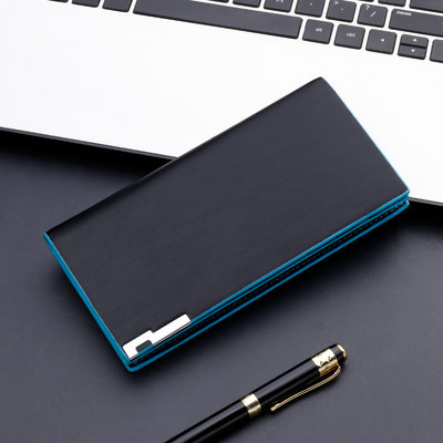 Vīriešu mākslīgās ādas maks ar metāla elementu