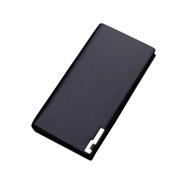 Vīriešu mākslīgās ādas maks ar metāla elementu