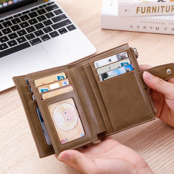 Jauna modeļa vīriešu maks no eko ādas - vairāki nodalījumi