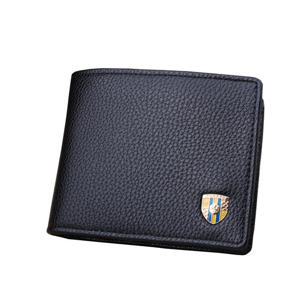 Vīriešu ādas maks ar metāla elementu - divi modeļi