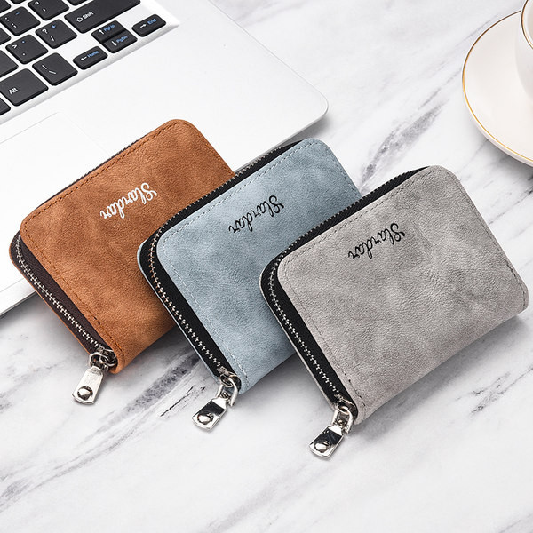 Férfi pénztárca felirattal és cipzárral