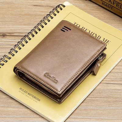 Férfi eco bőr pénztárca rekesszel érmék és hitelkártyák tárolására