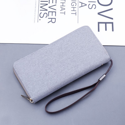 Ανδρικό υφασμάτινο πορτοφόλι με φερμουάρ και λαβή