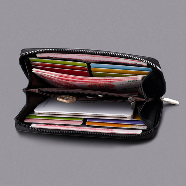 Ανδρικό υφασμάτινο πορτοφόλι με φερμουάρ και λαβή