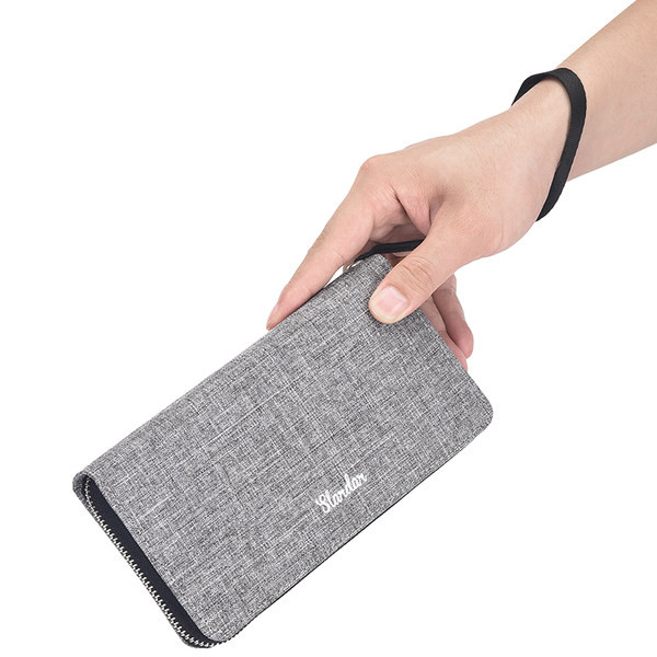 Ikdienas vīriešu maks ar uzrakstu un rokturi