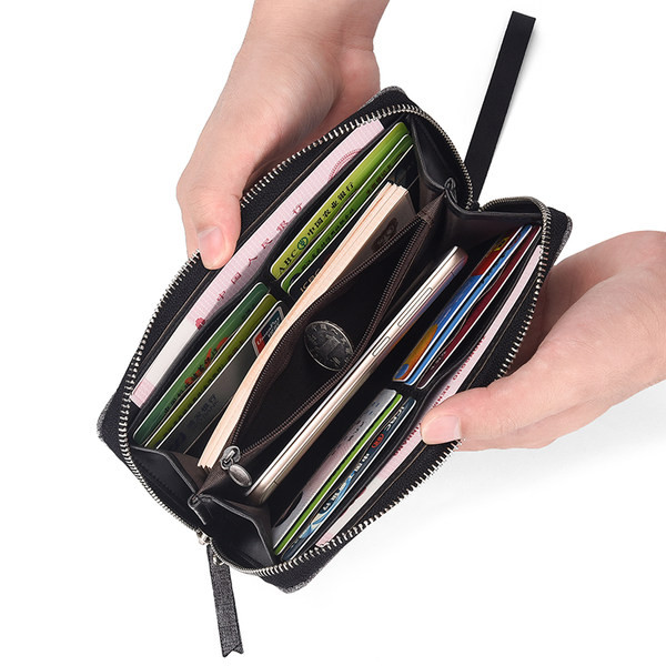 Ikdienas vīriešu maks ar uzrakstu un rokturi