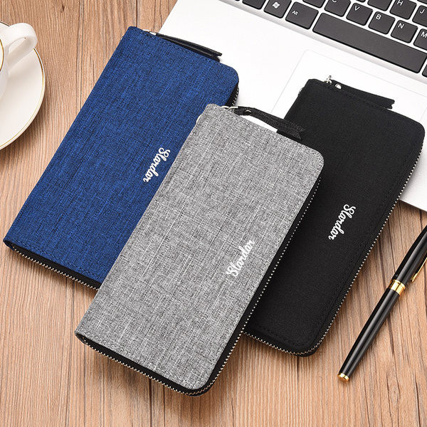 Ikdienas vīriešu maks ar uzrakstu un rokturi