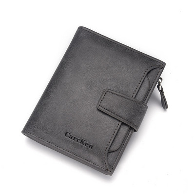 Eko bőrből készült férfi pénztárca felirattal és cipzárral