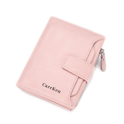 Eko bőrből készült férfi pénztárca felirattal és cipzárral