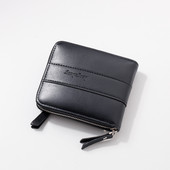 Eko bőrből készült kis férfi pénztárca cipzárral és felirattal