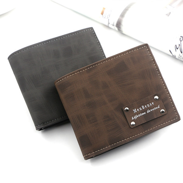 Moderns vīriešu maks ar mākslīgās ādas emblēmu