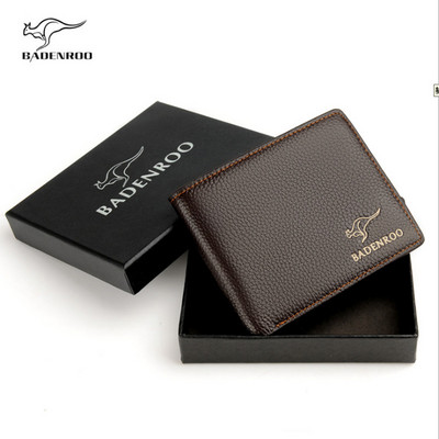 Vīriešu īss ādas maks ar nodalījumu kartēm