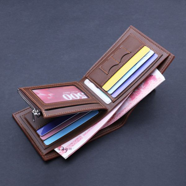 Vīriešu eko ādas maks ar nodalījumiem kartēm un monētām