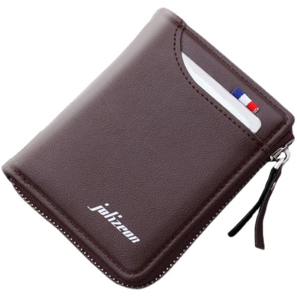 Férfi bőr pénztárca cipzárral és felirattal