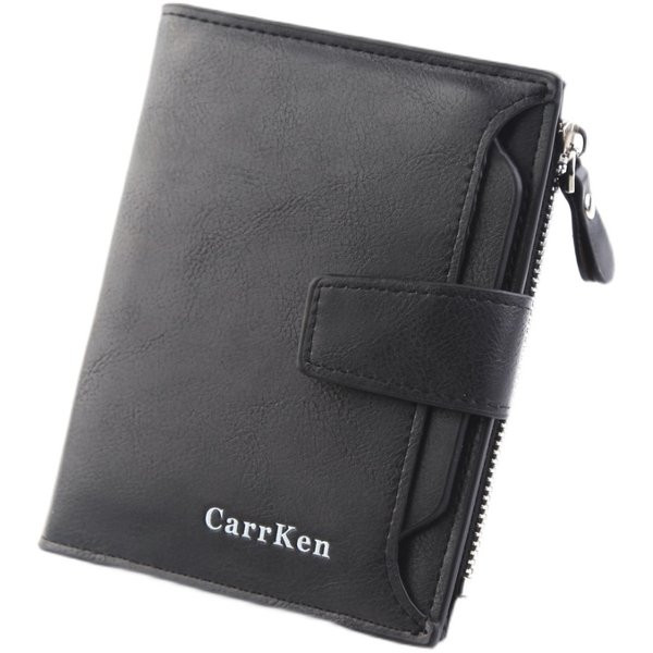 Férfi bőr pénztárca cipzárral és csattal