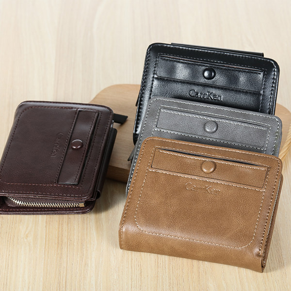 Μικρό ανδρικό πορτοφόλι από οικολογικό δέρμα με τσέπη για κέρμα